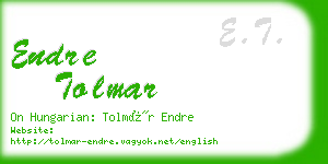 endre tolmar business card